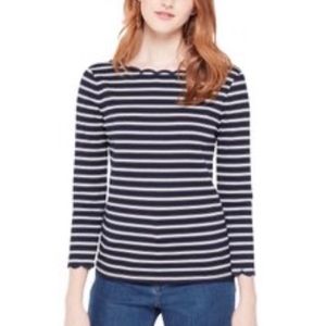 KATE SPADE ♠️ STRIPE SCALLOPED TOP.